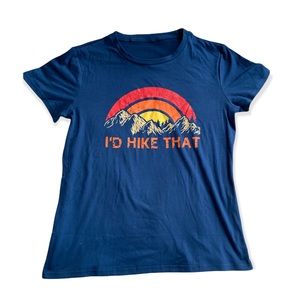 I’d hike that Vinyl printed hiking tshirt NWOT